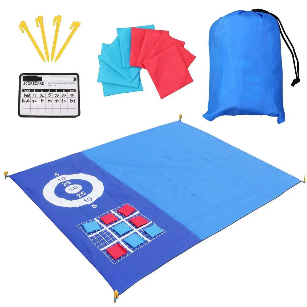 

1PCS Outdoor Portable Beach Mat Moisture-proof Camping Blanket Lawn Picnic Sandbag Throwing Party Game Mat with Pockets