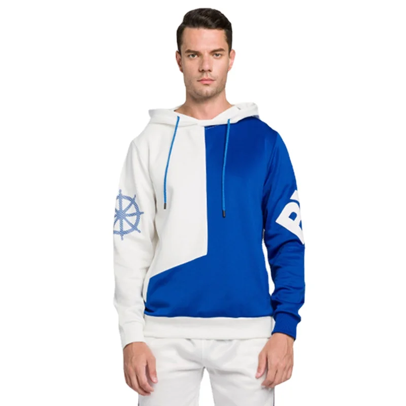 

Sweater Men's Jacket Spring Autumn New Large Size Color Matching Trend Loose Casual Hooded Pullover Sweater Hoodies Sweatshirt