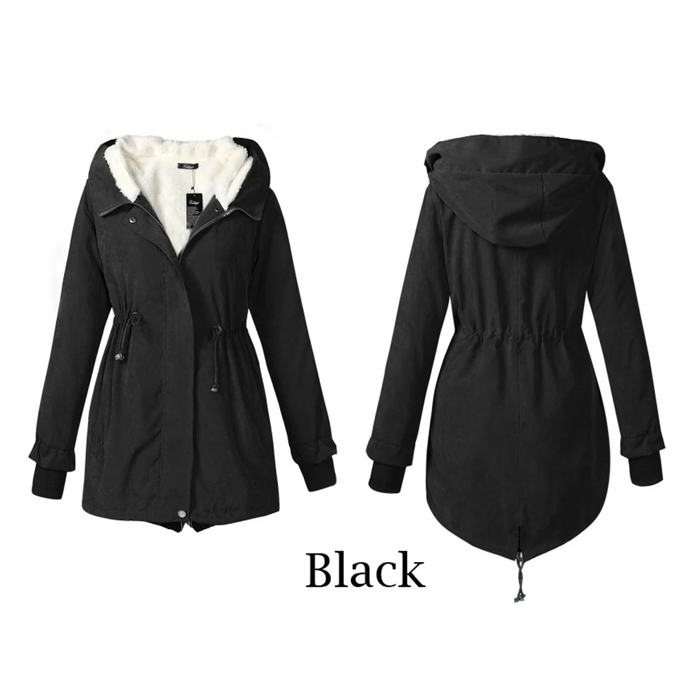 Зимнее весеннее Женское пальто флисовая куртка с капюшоном и мехом Женская парка