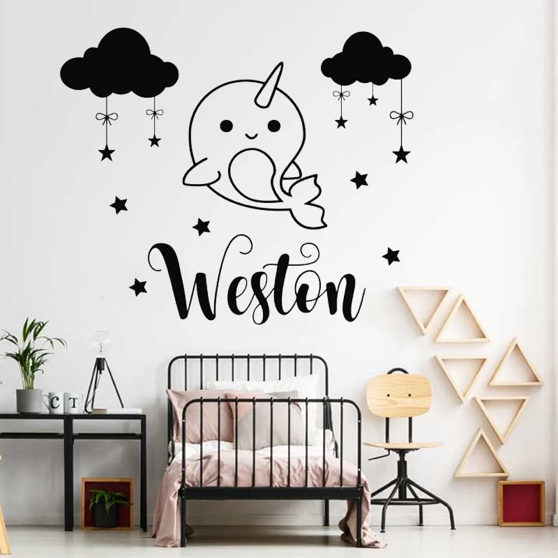 

Мультфильм наклейка с Китом аппетита стены Стикеры милые нарвала винил Стикеры s персонализированные наклейки с принтом из звездочек и обл...