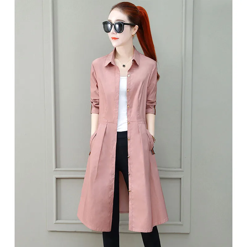 

Windbreaker women's new 2019 autumn thin section popular in the long section of a small coat tide 459