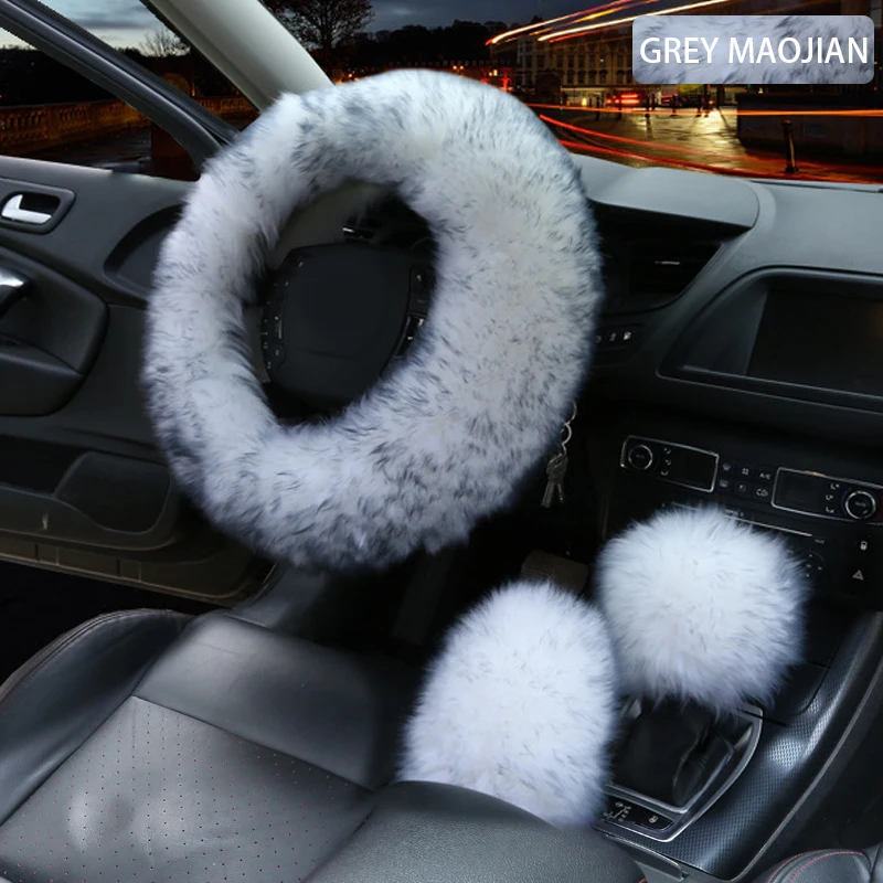 3 шт. плюшевые чехлы на руль автомобиля из искусственной шерсти|Чехлы руль| |