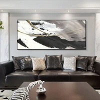 large size handmade oil painting black white golden texture wall art modren abstract decoration pictures hand painted on canvas