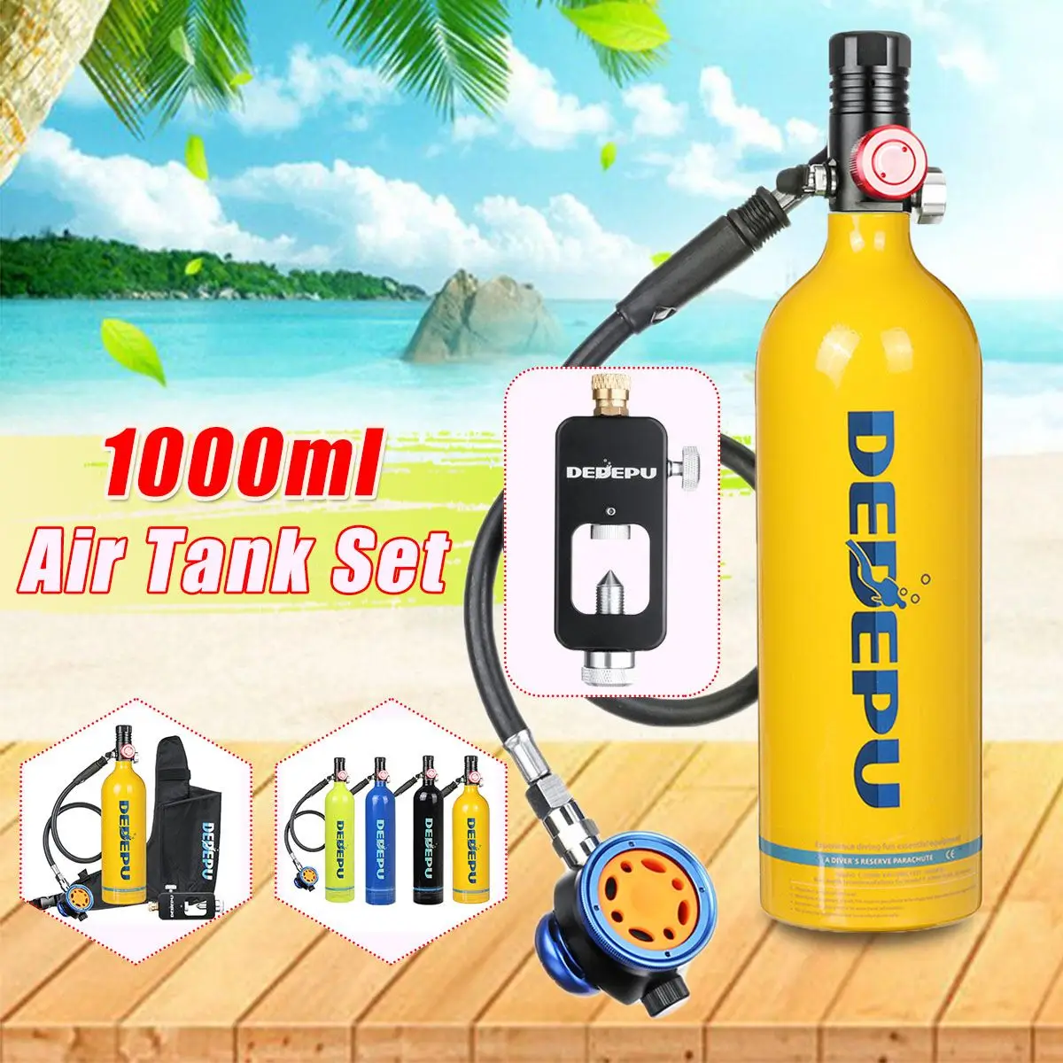 Портативный резервуар для дайвинга с кислородным цилиндром 6 стилей 1 л