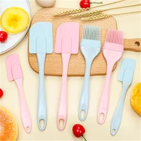 3pcs set kitchen utensils cooking supplies baking tools multi purpose cake spatula silicone pp non stick blue pink
