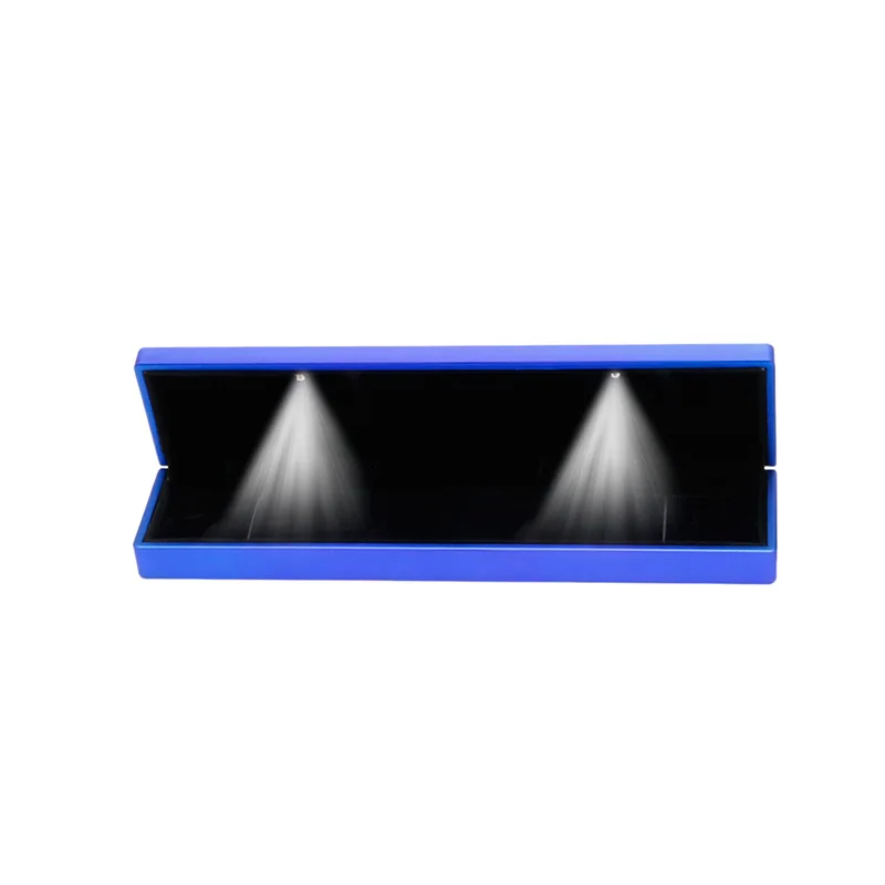 

LED Velvet Long Boxes Necklace Padent Gift Box Wedding Jewelry Display Case Hot