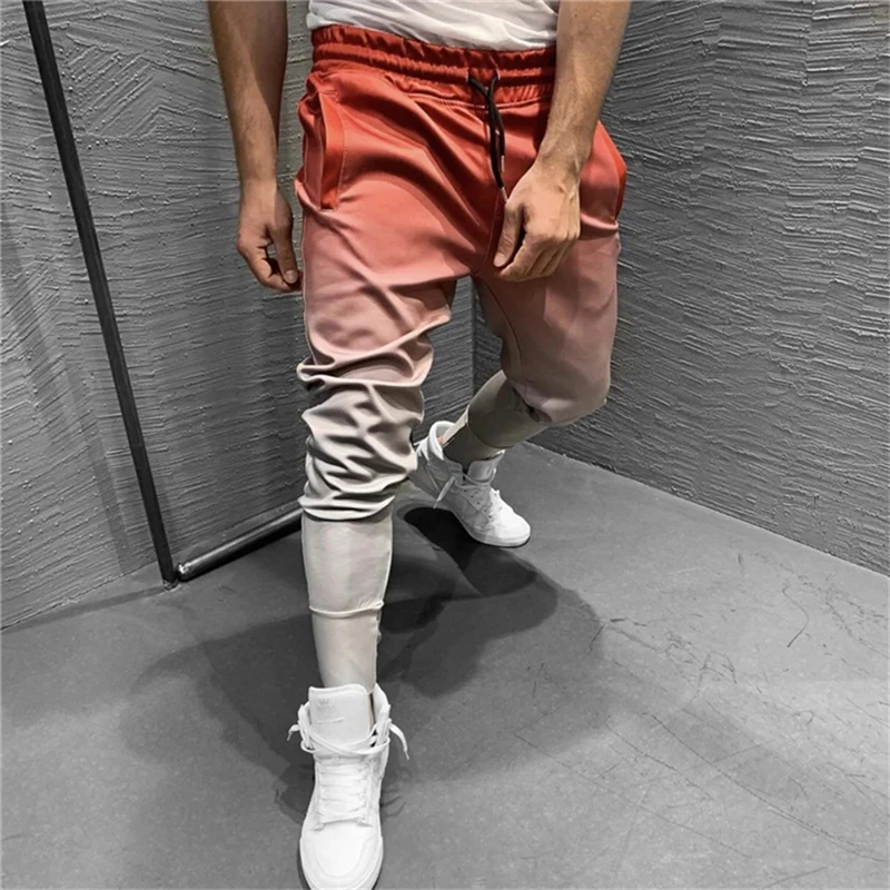 Мужская спортивная обувь для бега брюки 3D градиентный тренажерный зал фитнес