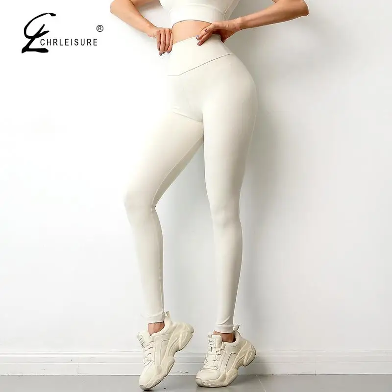

CHRLEISURE Women Fitness Leggings Solid Sport Leggings High Waist Long Pants Woman Hip Leggins Push Up Women Casual Clothing