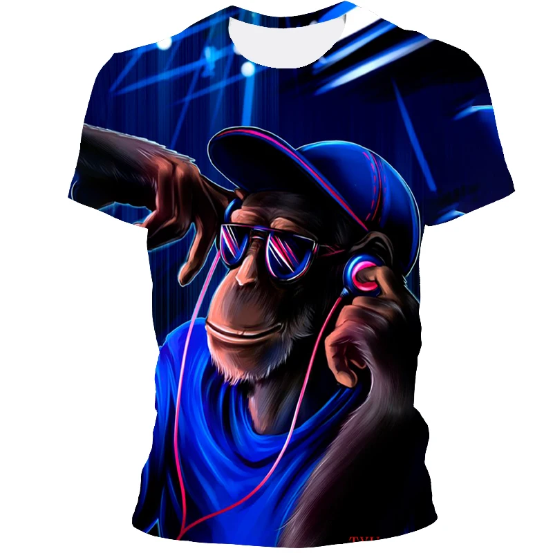 

2021 New Style 3D Animal Orangutan Print Hip Hop Cool Handsome T-Shirt For Men And Women XXS-6XL