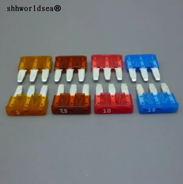 

shhworldsea 2pcs auto blade fuse 5a 7.5a 10a 15a 3pin leg for ford
