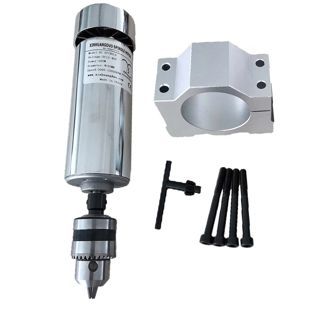 500W Spindle-support С воздушным охлаждением 200 W/300 W/400 W/500 Вт DC мотор шпинделя для ребенка от 12 до 48V DC собрать+ УФ-фильтр 52 мм с зажим Кронштейн приспособление для печатная плата ЧПУ-станка - Цвет: 500W Spindle-support