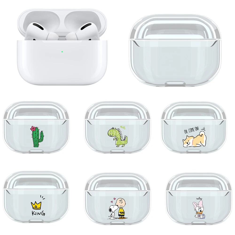 Мультяшный защитный чехол для ПК Bluetooth наушники 3 го поколения прозрачный жесткий