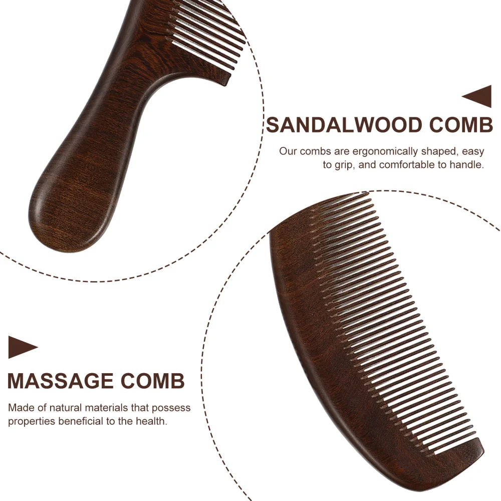 

3pcs Practical Hair Combs Sandalwood Combs Portable Hair Styling Combs