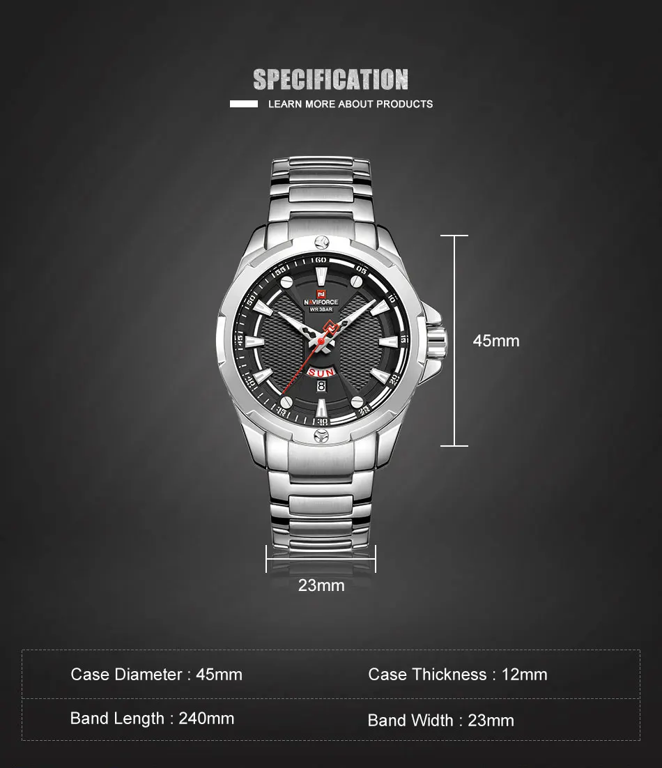 Топ NAVIFORCE мужские часы брендовые Модные Роскошные Кварцевые водонепроницаемые мужские часы спортивные мужские военные наручные часы Relogio Masculino