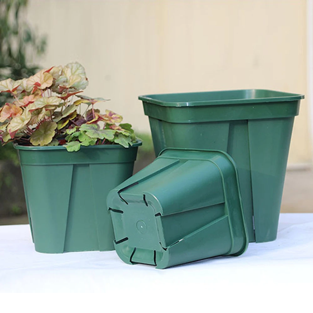 Дышащий невращающийся горшок для цветов зеленая армейская пластиковая