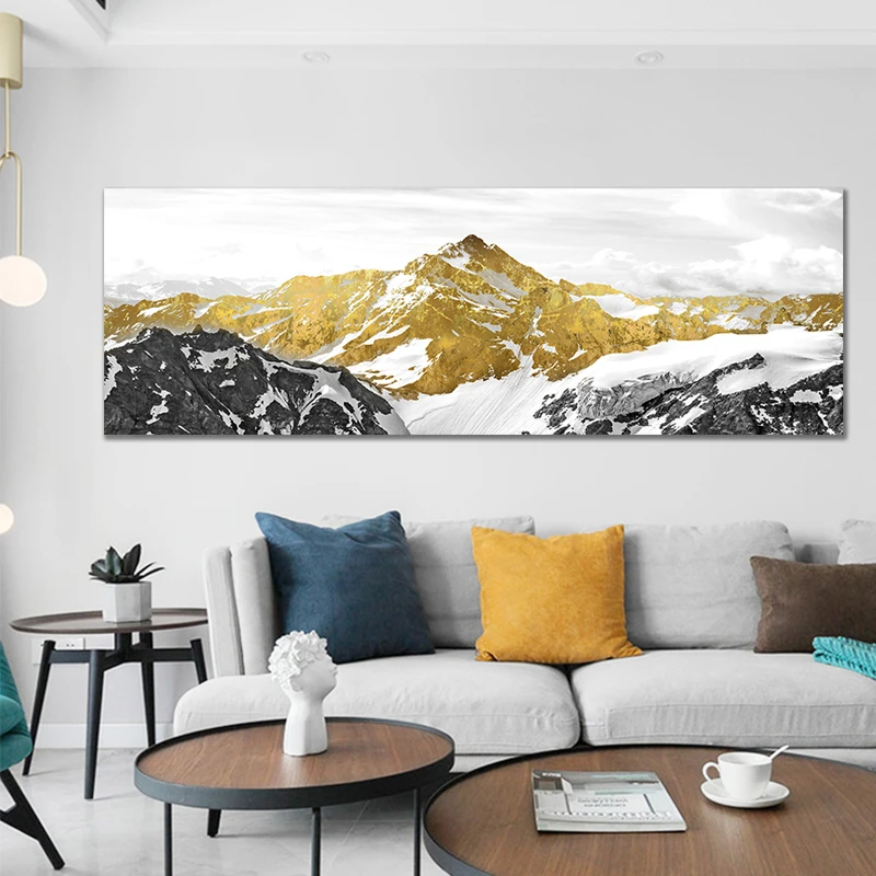 Golden Mountain Wall Art Printed on Canvas