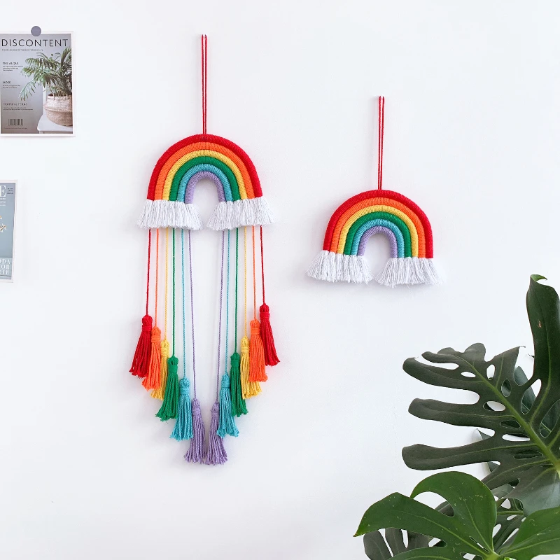 

Home Children's Room Pendant Woven Rainbow Tassel Pendant Wall Decoration Pendant 6 Pieces