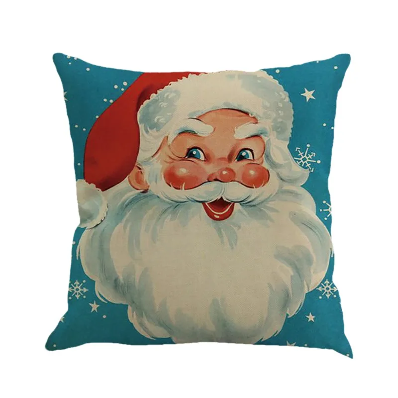Рождественская Подушка чехол с мультяшным Санта Клаусом винтажная подушка для