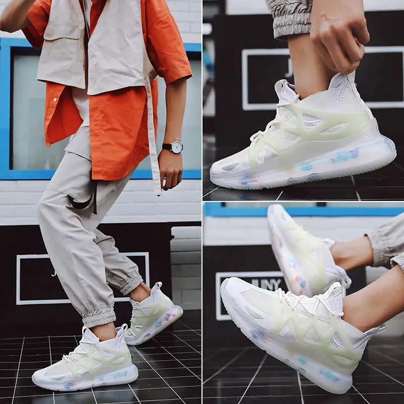 

MWY Luminous Shoes Breathable Soft Running Shoes Men Athletic Sports Shoes Outdoor Walking Sneakers Zapatos Hombre Trainers