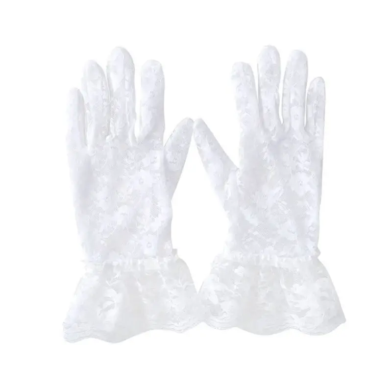 

New Party Sexy Dressy Gloves Women High Quality Lace Gloves Paragraph Wedding Gloves Mittens Accessories Full Finger Girls