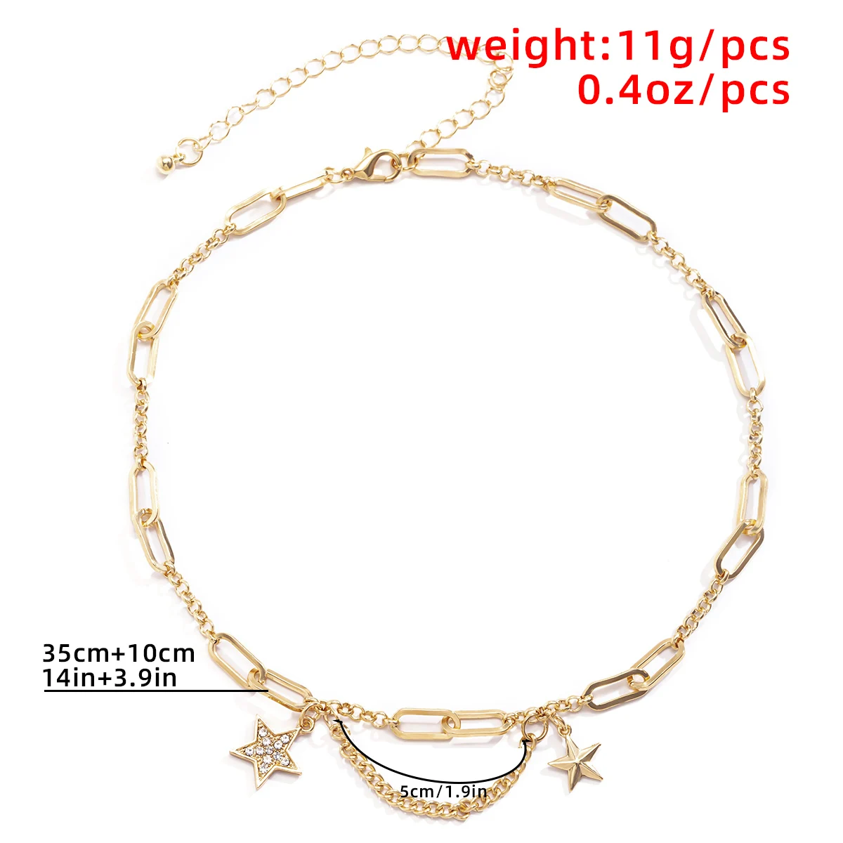 

Salircon Kpop Crystal Star Pendant Chokre Necklace for Women Vintage Aesthetic Link Chain Necklace Goth Jewelry Gift 2021 Trend