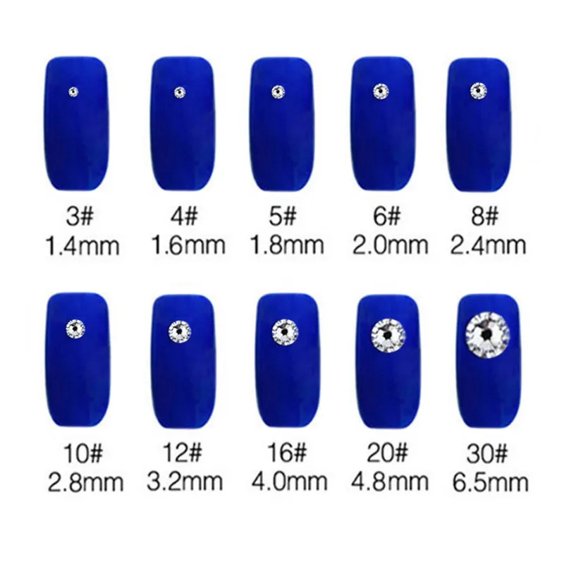 Swarovsky смешанные цвета SS3 SS30 1440Pcs супер блестящий Crystal AB Стразы с плоским задним