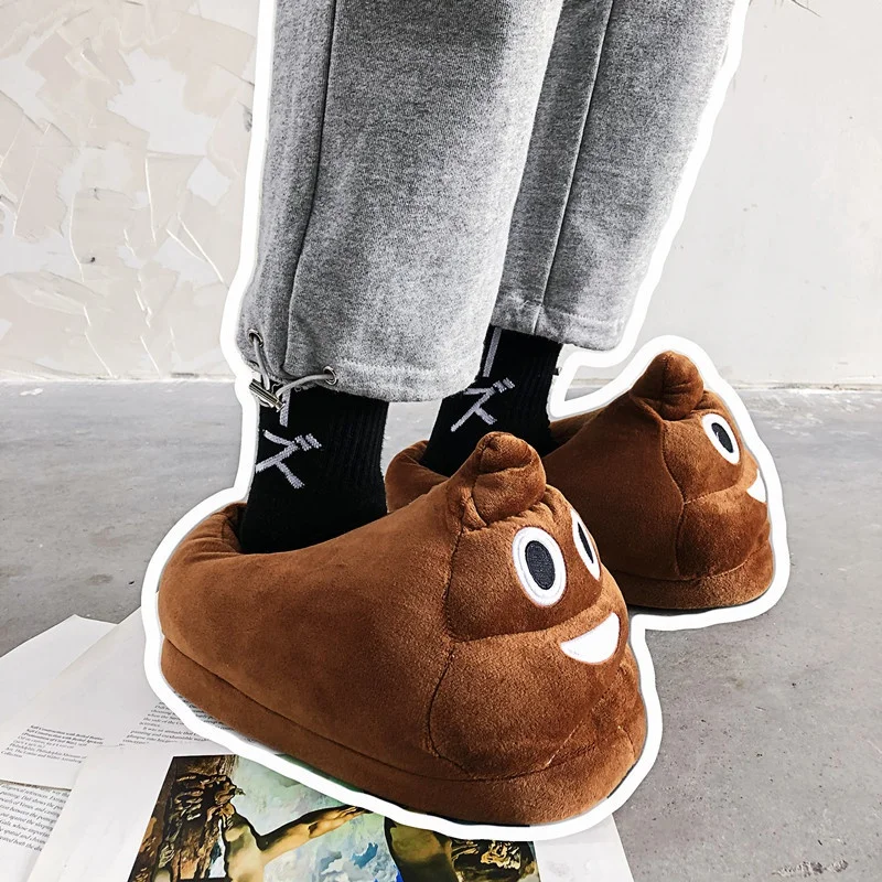 

Cute Funny Winter Shoes Women Slippers Unisex Brown Fashion Plush Female Indoors Slippers Home Warm Slippers Ladies