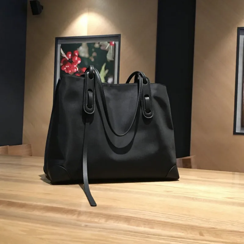 

Women Handbag Solid Color Simple Oxford Bag Big Capacity Casual Tote Ladies Shopper Bags Fashion Patchwork Single Shoulder Bag