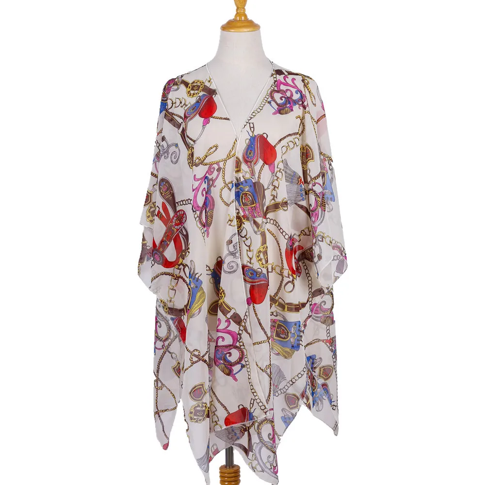 Модное женское бикини с цветочным принтом накидка бохо купальный костюм Пляжное