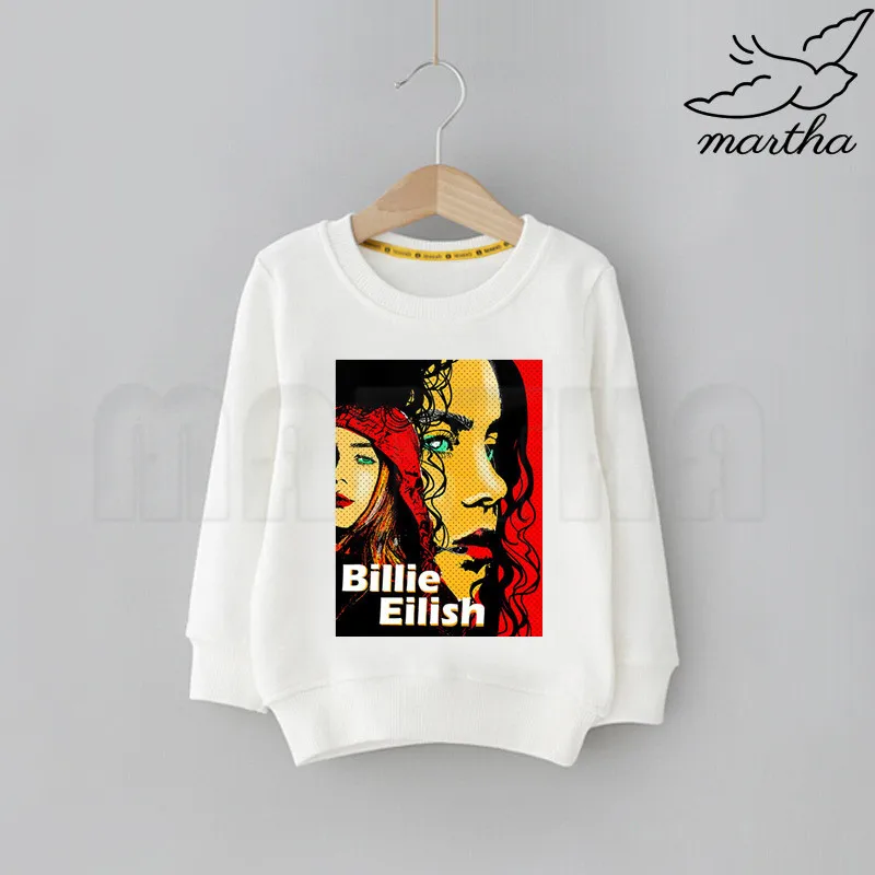 L Детские толстовки с героями мультфильмов Billie Eilish; детские толстовки с капюшоном; модные толстовки с милым принтом; детская забавная одежда; толстовки с героями мультфильмов для малышей - Цвет: L