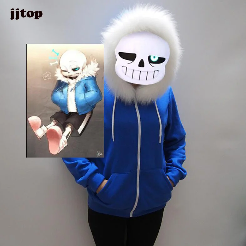 Детские толстовки Undertale Sans для косплея классное синее пальто со скелетом костюм