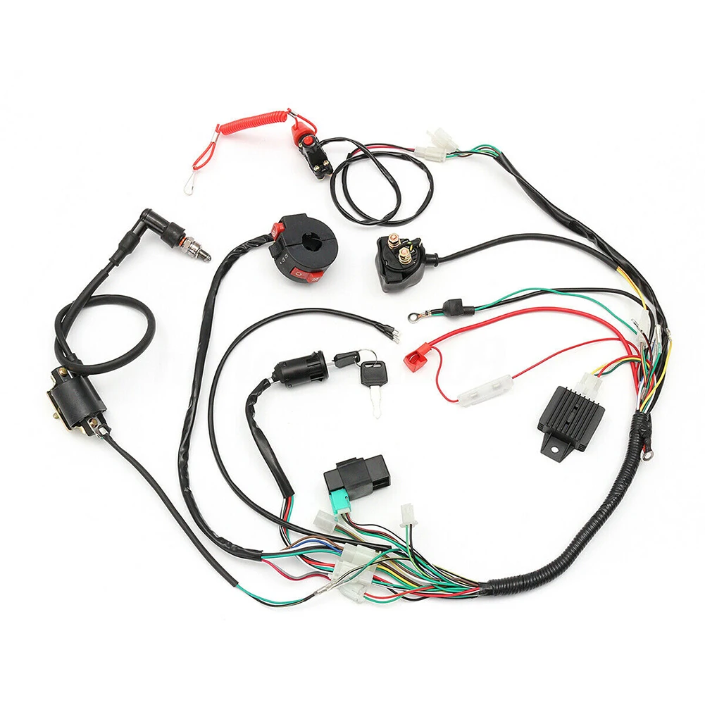 

50 70 90cc 110cc 125cc Wiring Harness Loom Solenoid Coil CDI Quad Dirt Bike ATV