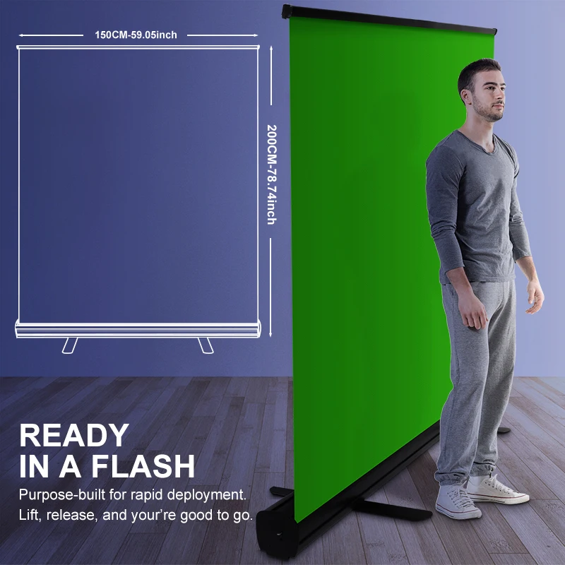 pynsseu 150cm200cm background collapsible green screen chromakey backdrop pull up stand for youtube video game virtual studio free global shipping