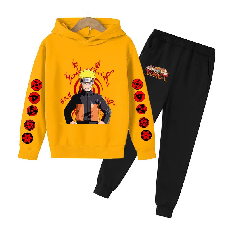 

Japanese Anime Narutos clothes Hoodie Sweatshirt Top + Sweatpants Jogging Costume Children's clothing Girl/Boy Set Baby Clothes
