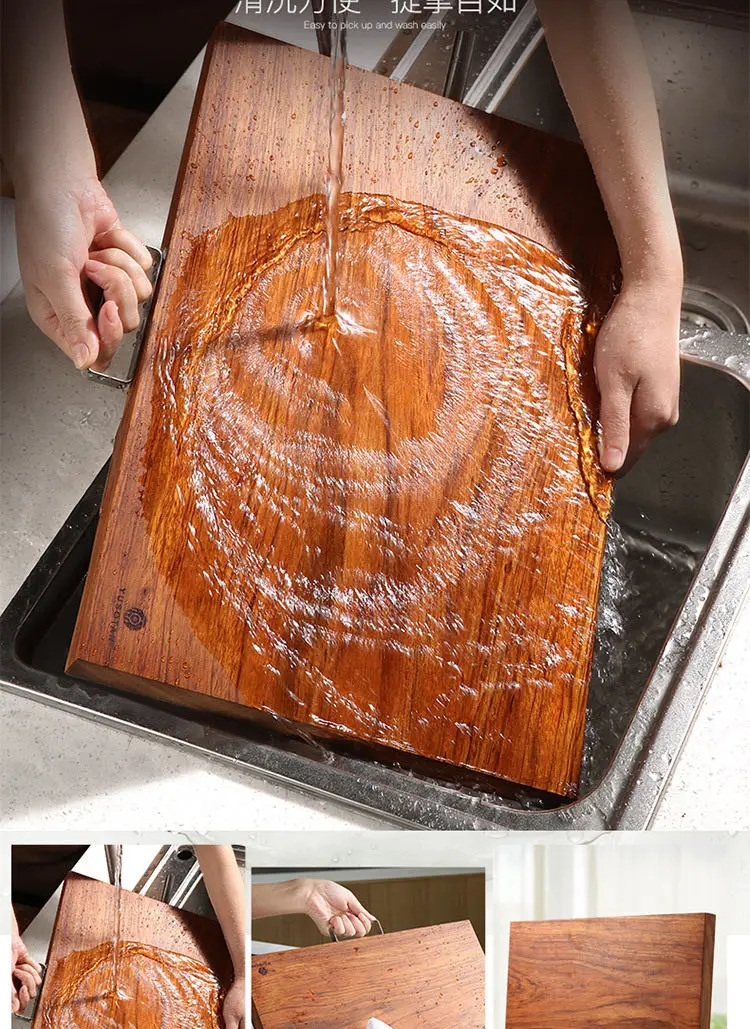 

Iron pear wood whole chopping board cutting solid household panel fruit