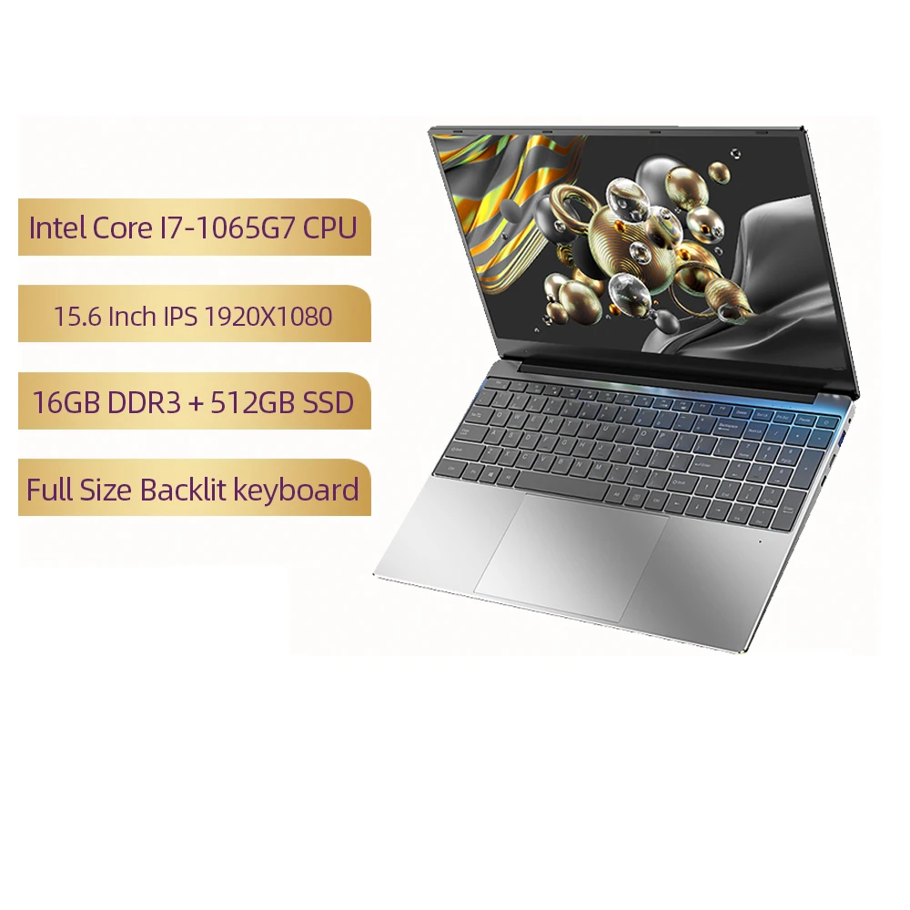 

Ноутбук Intel Core I7-1065G7, экран 15,6 дюйма, IPS, 1920x1080, 16 ГБ ОЗУ, 512 Гб SSD, клавиатура с подсветкой, Win10, ноутбук с двойным Wi-Fi, компьютер