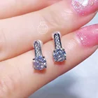 Новое поступление, серьги-гвоздики всего 1 карат, простые модные стильные серьги-гвоздики, серебро 925 пробы, подарок для женщин