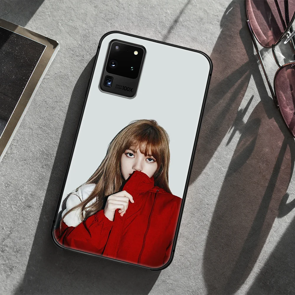 

BLACKPINKS LISA Phone Case Cover Hull For Samsung Galaxy S 7 8 9 10 e 20 FE edge uitra plus Note 9 10 20 black Bumper Painting