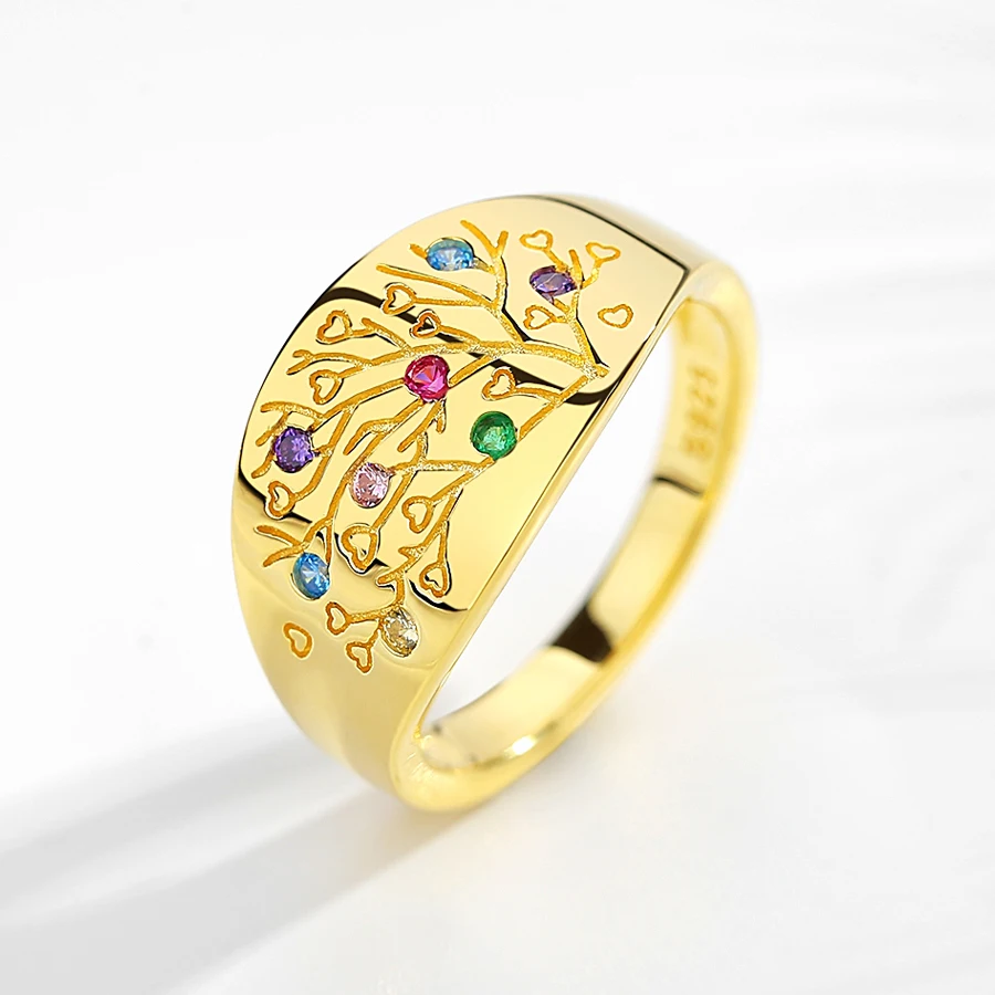 TONGZHE Tree Of Life 3 Row Design Women Finger Ring 925 Sterling Silver Dance Party Rings Wearable Gift for Girl Jewelry | Украшения и