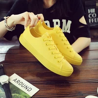 shengxuanny new autumn korean canvas shoes mens lace up shoes yellow breathable casual shoes trend student sports shoes