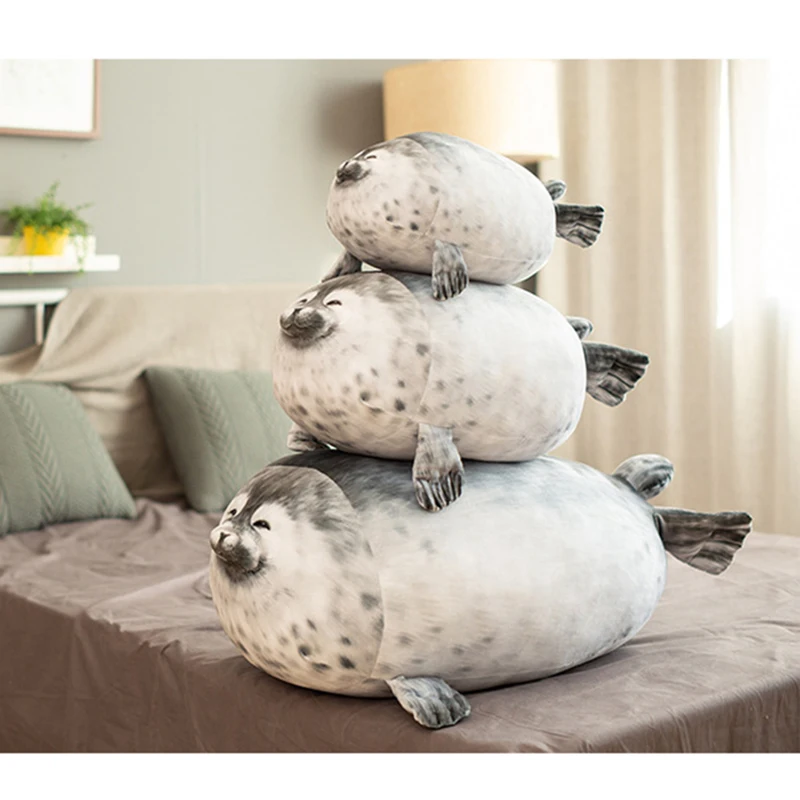 Chubby Seal Pillow Stuffed Cotton Plush Animal Toy Soft Comfortable Nap Pillows for Office Noon Break Lovely Fat Home Decoration images - 6