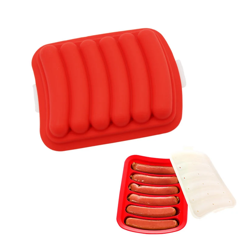 6 полостей силиконовая коробка для хот-догов форма выпечки тортов колбасы поднос