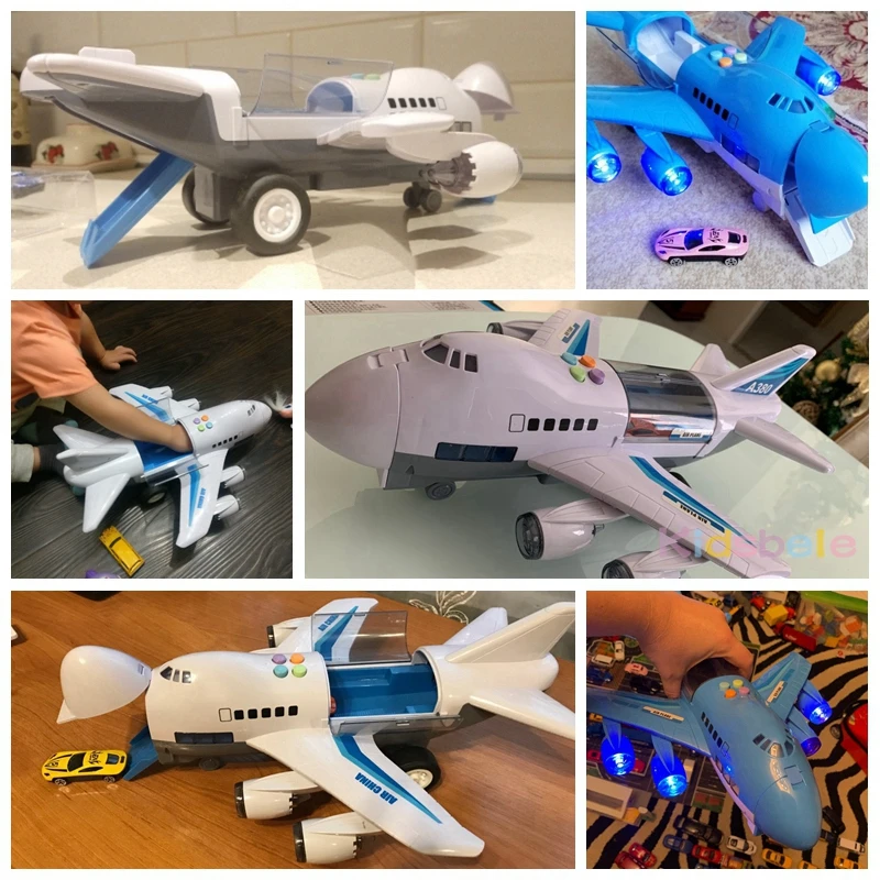Игрушечный самолет для мальчиков модель самолета инерционный музыкальный литая