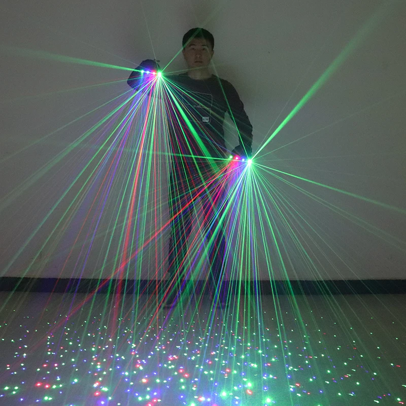 Gypsophila RGB Laser Gloves Include 2 Green 1 Red Blue Flash Finger For LED Robot Costume Bar Party Stage Show |
