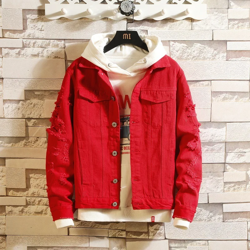 Мужские джинсовые пальто весна осень модные Молодежные повседневные ковбойские