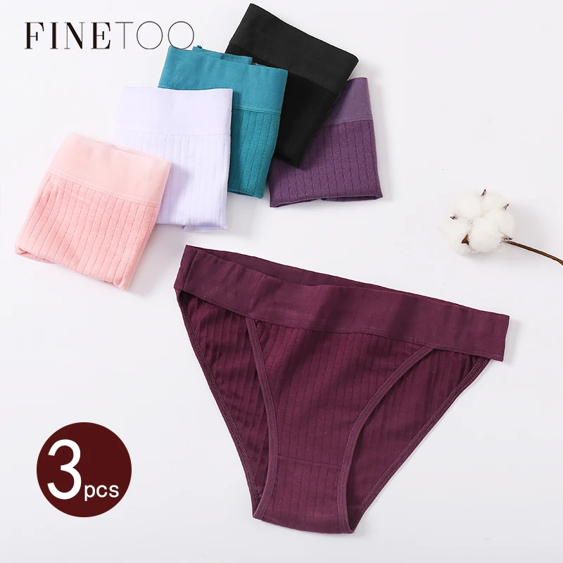 Трусы женские FINETOO трусики хлопковые 3 шт./компл. пикантное нижнее белье
