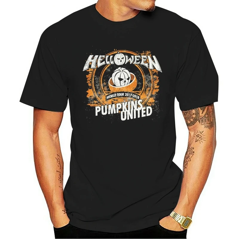 

Helloween MenS Pumpkins Tour Black Outdoor Wear 2021 New Year t-shirt Tee