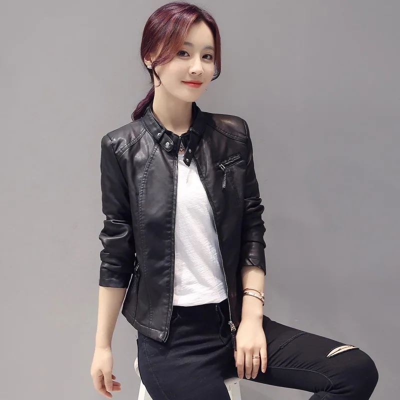 

Woman New Fashion Oversized Coat Female Faux Leather Jacket Autumn Ladies Loose Biker Motorcycle Jackets Punk Streetwear A197