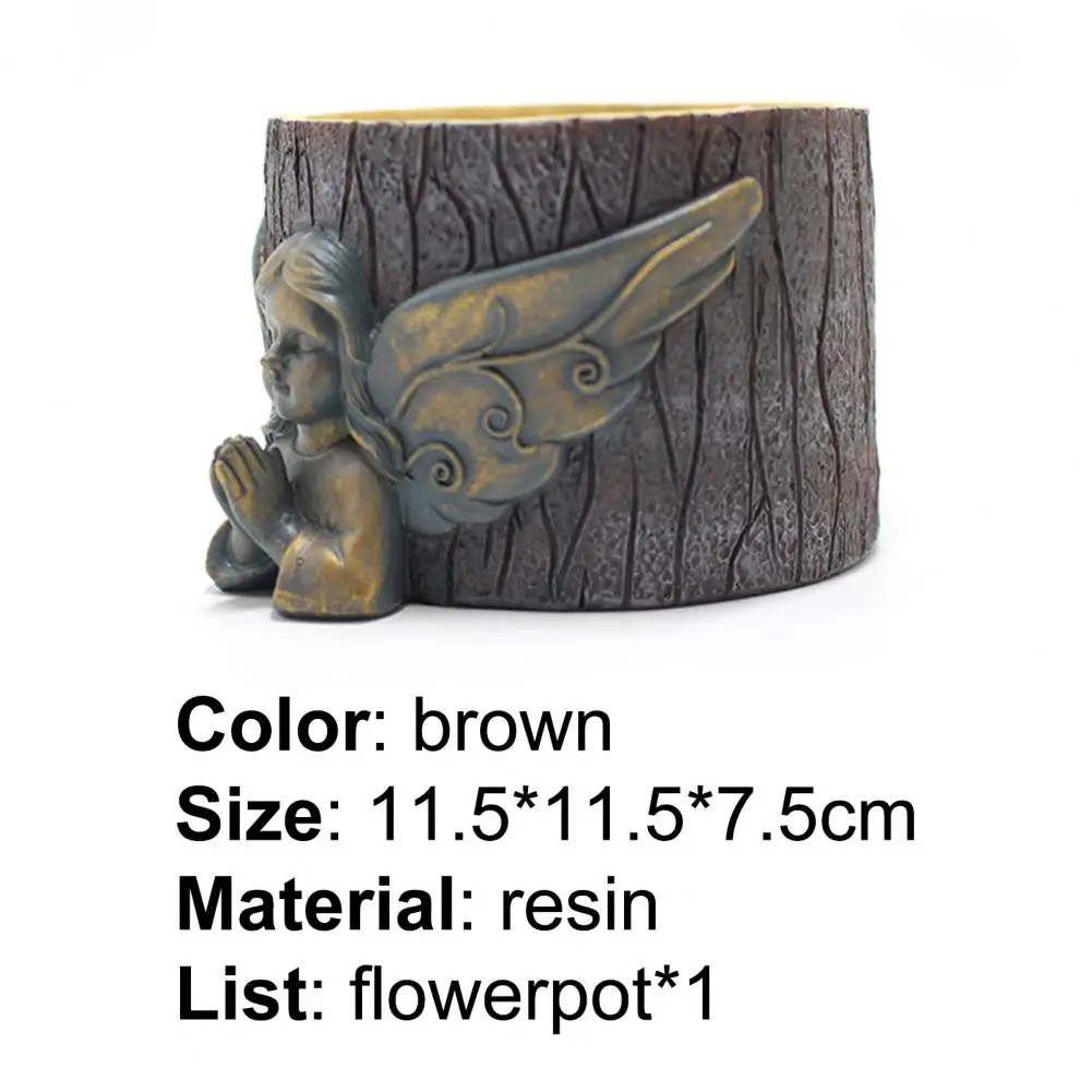 

Flower Pot Angel Shape Anti-deform Resin Flower Planter Vase Accessories for Home