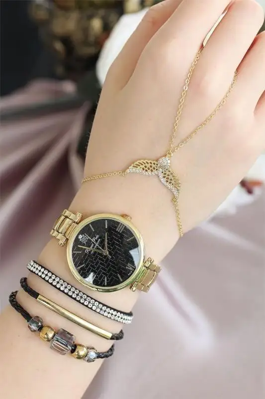 Erb Золотистый металлический ремешок для часов женские часы и браслет котла |